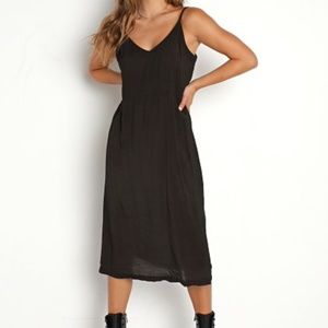 NWT LACAUSA Alma Slip Dress Black Size Small